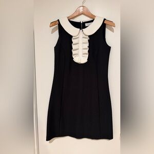 Chic Black Mini Dress with White Collar by Axara